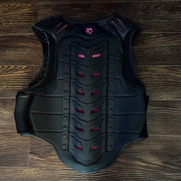 ICON Black and Pink Riding Vest - Picture 2 of 3